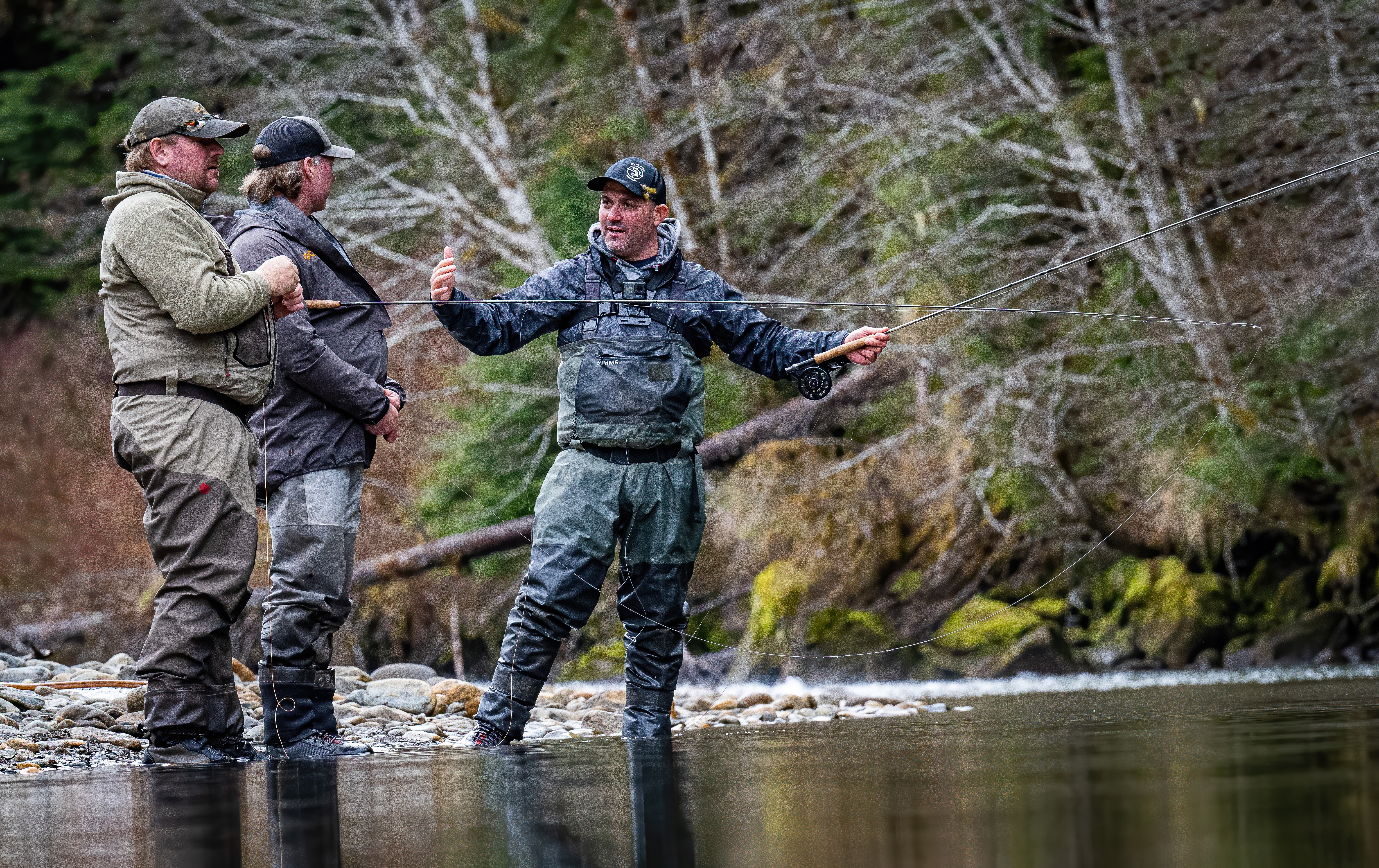 Expert fishing guide on a remote river