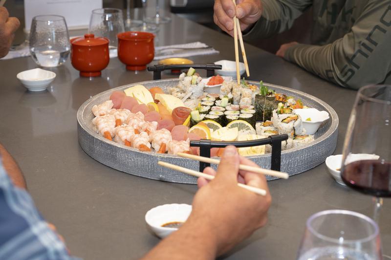 Three-course dinner in waterfront cabin